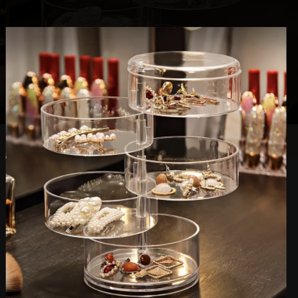Clear Acrylic Tiered Jewelry Organizer - Transparent